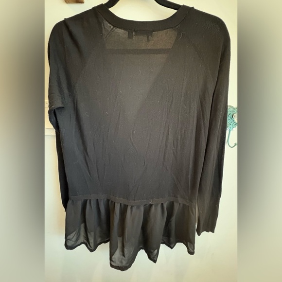 Dex Ladies Black Sheer Hem Cardigan - Picture 3 of 5